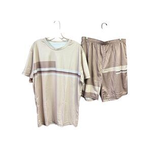 No Brand Mens Short Set Sz XL  (36-38) Beiges NWOT